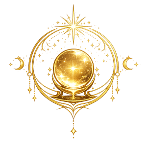 Sfera dorata simbolica della Numerologia dedicata all’intuizione e alla visione interiore